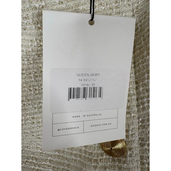 Nookie Queen Luxe Mini Skirt Button Detail Sexy Party Cocktail Quiet Luxury M - Picture 8 of 12